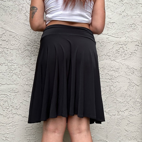 Vintage Y2k Black Ruched Midi Fairy Skirt - Picture 7 of 10